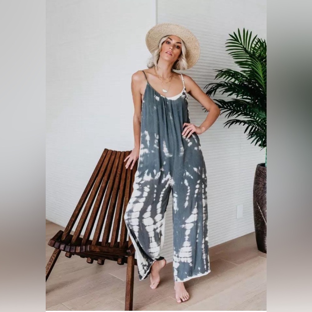 Tie dye jumpsuit with pockets